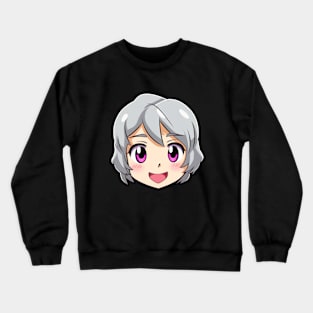 Cute Happy Anime Face Emoji - Anime Shirt Crewneck Sweatshirt